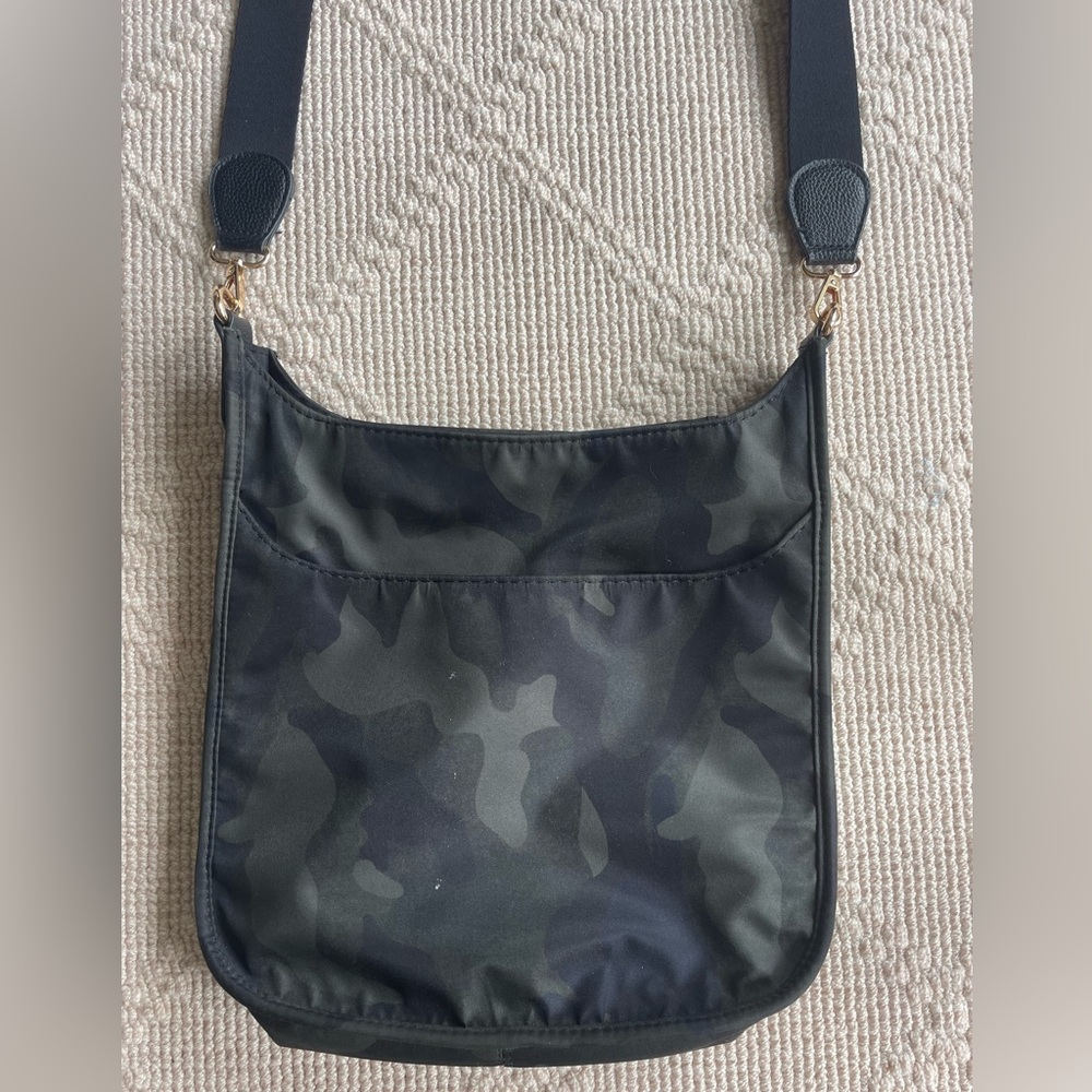 Ahdorned camo crossbody
